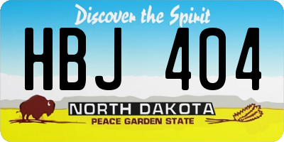 ND license plate HBJ404