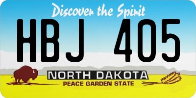 ND license plate HBJ405