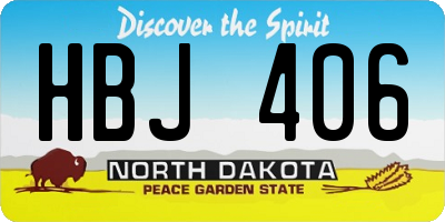 ND license plate HBJ406