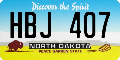 ND license plate HBJ407