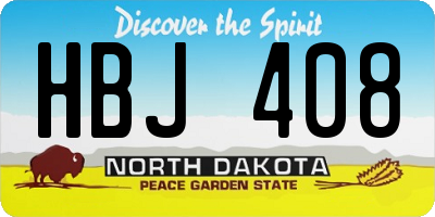 ND license plate HBJ408