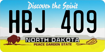 ND license plate HBJ409