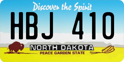 ND license plate HBJ410