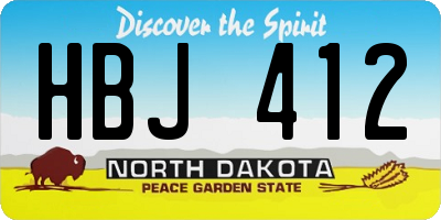 ND license plate HBJ412