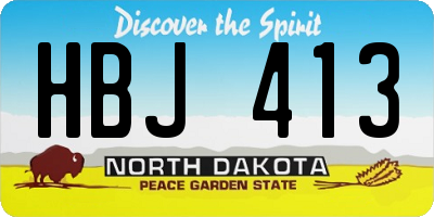 ND license plate HBJ413