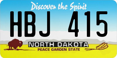 ND license plate HBJ415