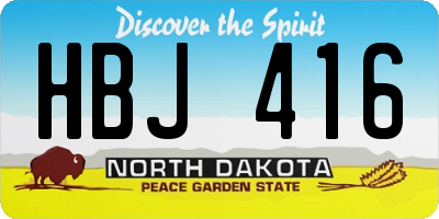 ND license plate HBJ416