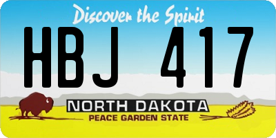 ND license plate HBJ417