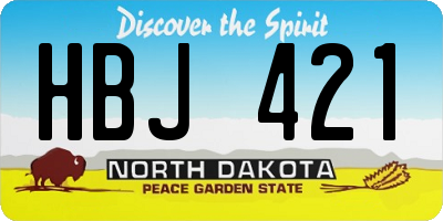 ND license plate HBJ421