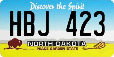 ND license plate HBJ423