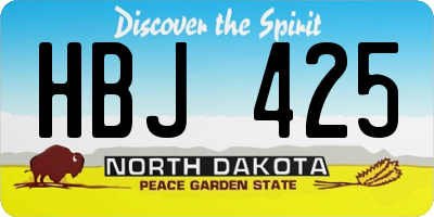 ND license plate HBJ425