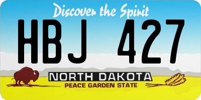 ND license plate HBJ427