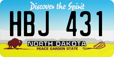 ND license plate HBJ431