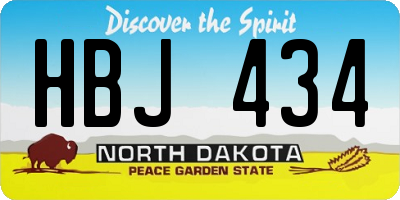 ND license plate HBJ434