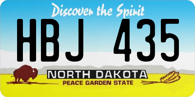 ND license plate HBJ435