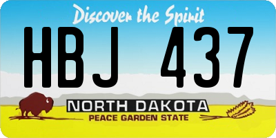 ND license plate HBJ437