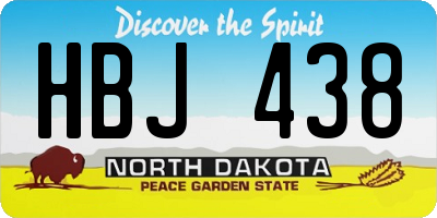 ND license plate HBJ438