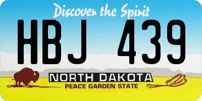 ND license plate HBJ439