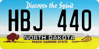 ND license plate HBJ440