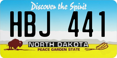 ND license plate HBJ441