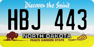 ND license plate HBJ443