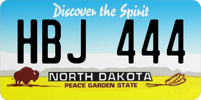 ND license plate HBJ444