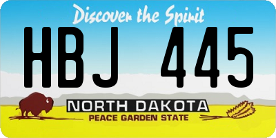 ND license plate HBJ445