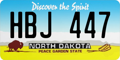 ND license plate HBJ447