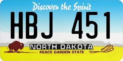 ND license plate HBJ451