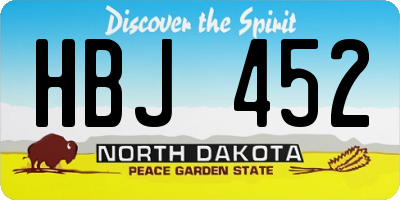 ND license plate HBJ452