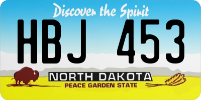 ND license plate HBJ453