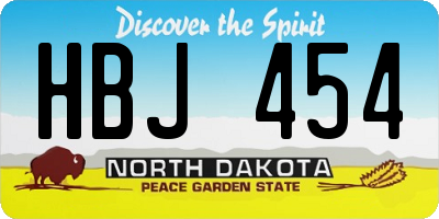 ND license plate HBJ454