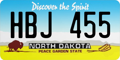 ND license plate HBJ455