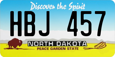 ND license plate HBJ457