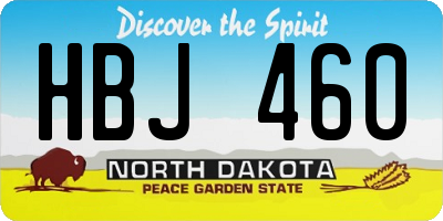 ND license plate HBJ460