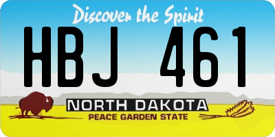 ND license plate HBJ461