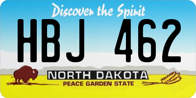 ND license plate HBJ462