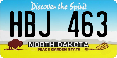 ND license plate HBJ463