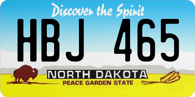 ND license plate HBJ465