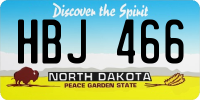 ND license plate HBJ466