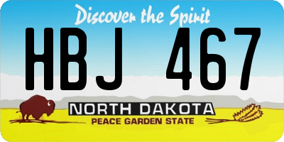 ND license plate HBJ467