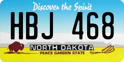 ND license plate HBJ468