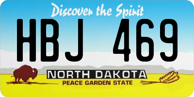 ND license plate HBJ469