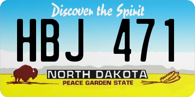 ND license plate HBJ471