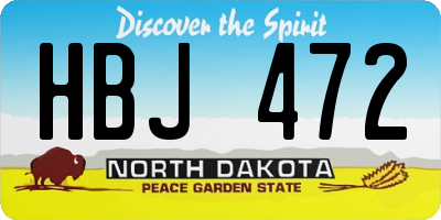 ND license plate HBJ472