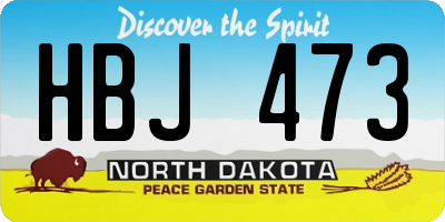 ND license plate HBJ473