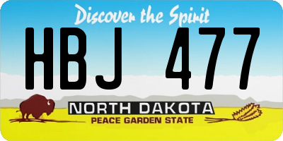 ND license plate HBJ477