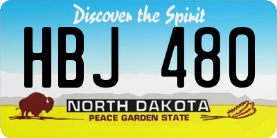 ND license plate HBJ480