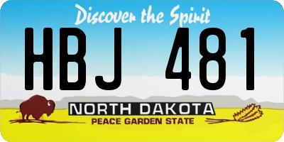 ND license plate HBJ481