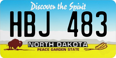 ND license plate HBJ483